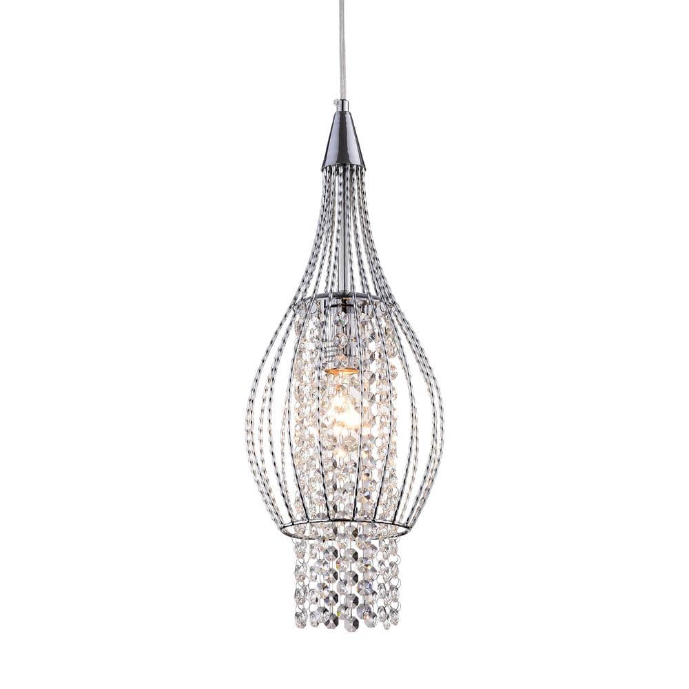 Silver 8 in. 1-Light Indoor Chrome Chandelier with Light Kit price history on PriceWatchPro