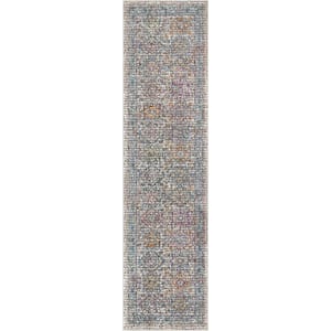 Allure Fiona Multi Vintage Panel Persian Mosaic 2 ft. x 7 ft. 3 in. Runner Rug