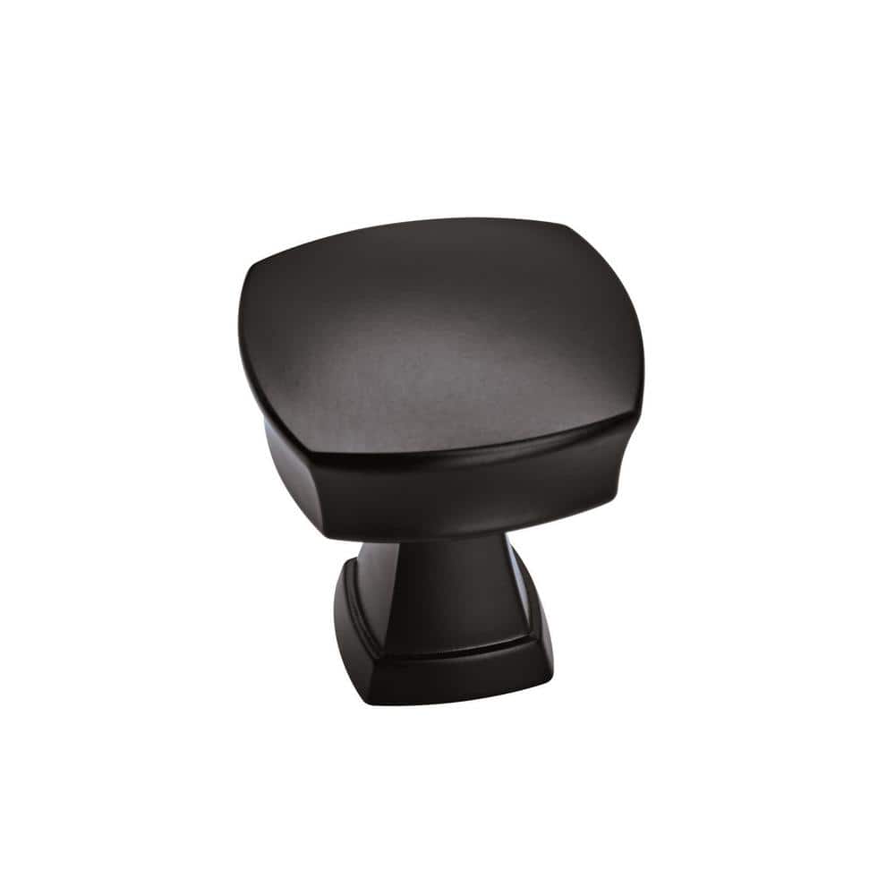 Matte Black Square Cabinet Knob with Mounting Hardware