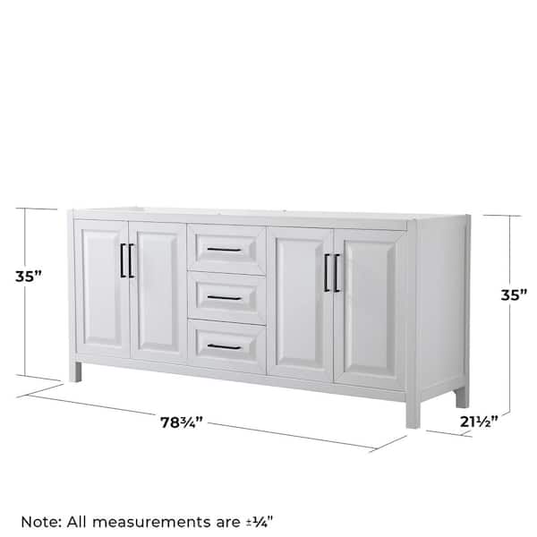Wyndham Collection Daria 78.75-in White Bathroom Vanity Cabinet Wyndham Collection Daria 78.75-in White Bathroom Vanity Cabinet