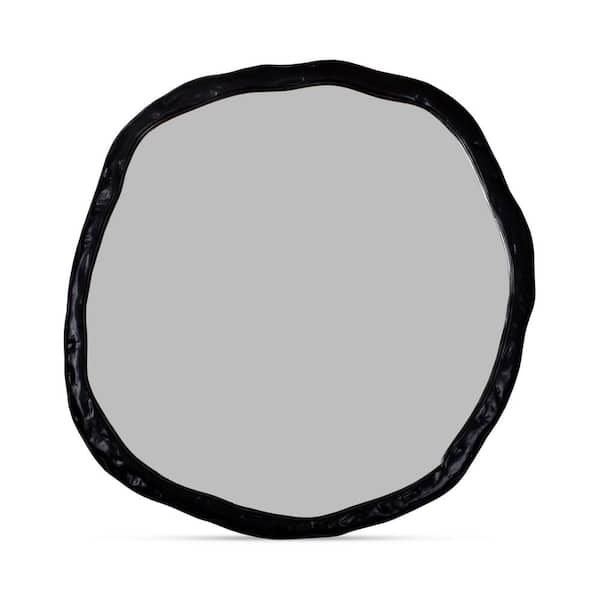 Calantha 36.5 in. W x 36.5 in. H Large Black Mirror - A Unique Fusion of Artistry and Functionality