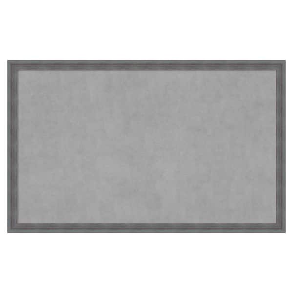 Amanti Art Dixie Grey Rustic 42 in. x 26 in. Framed Magnetic Board