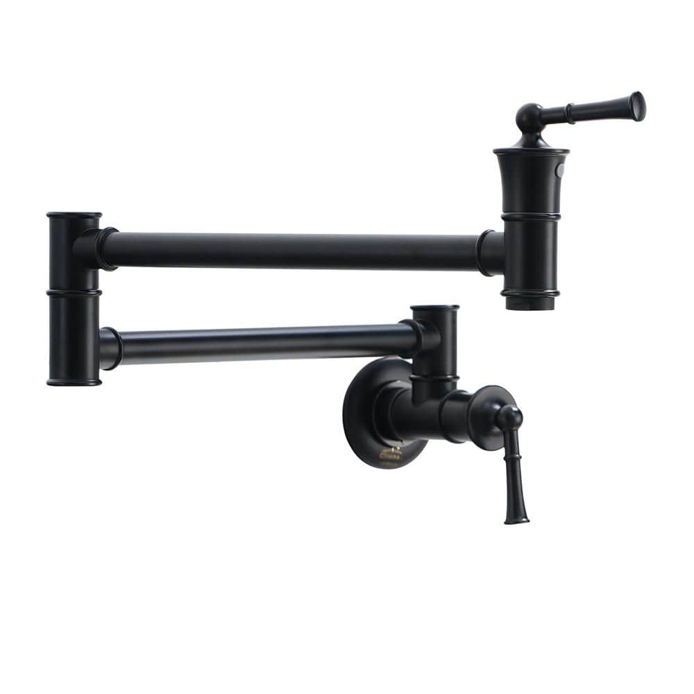 1.8 GPM Solid Brass Wall Mounted Foldable Kitchen Pot Filler with Mounting 