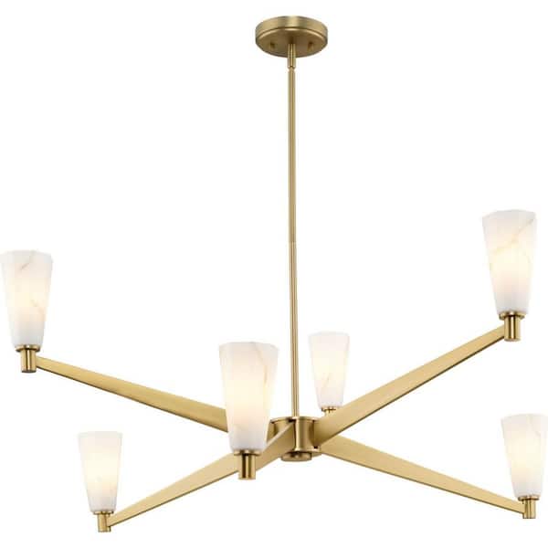 Progress Lighting Tosca Collection 6-Light Matte Black Modern Luxe Chandelier