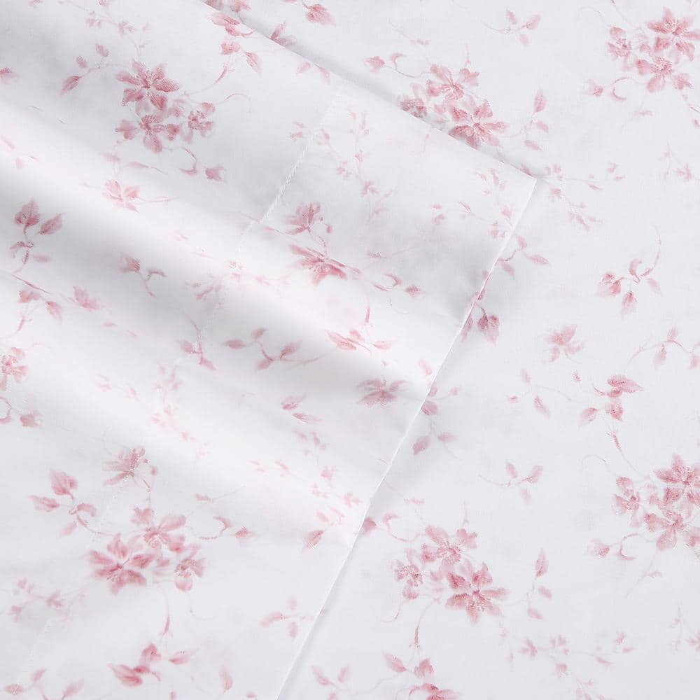 Queen Blue Floral Cotton Deep Pocket Sheet Set