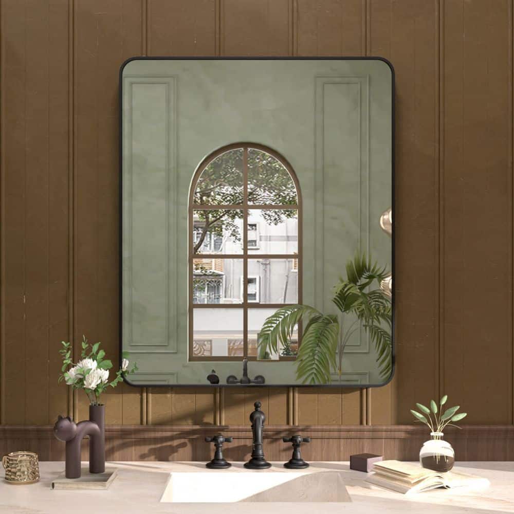 Cosy 30 in. W x 36 in. H Rectangular Framed Wall Bathroom Vanity Mirror in Matte Black price history on PriceWatchPro