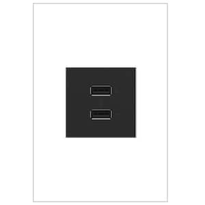 adorne 6.0 Amp Ultra-Fast USB Type A/A Duplex Outlet, Graphite