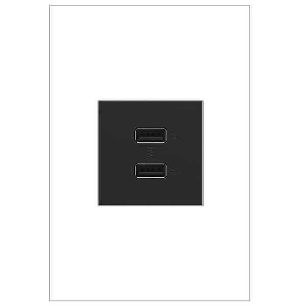 adorne 6.0 Amp Ultra-Fast USB Type A/A Duplex Outlet, Graphite