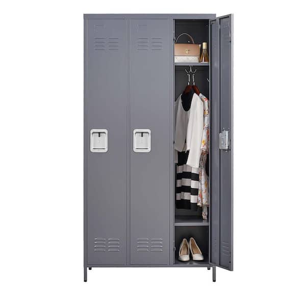 cadeninc 72 in.H 3 Door Metal Lockers With Lock for Employees