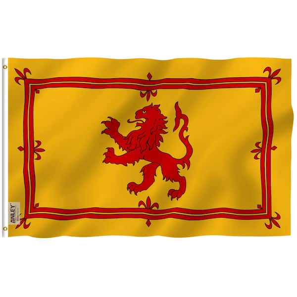 ANLEY Fly Breeze 3 ft. x 5 ft. Polyester Scotland Rampant Lion Flag 2-Sided Flags Banner with Brass Grommets and Canvas Header