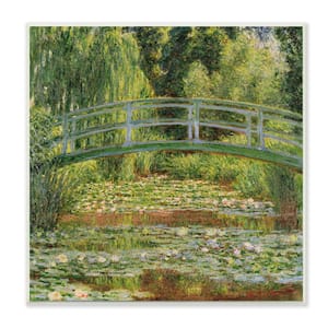 "The Water Lily Pond Monet Classic Painting" by Claude Monet Unframed Nature Wood Wall Art Print 12 in. x 12 in.