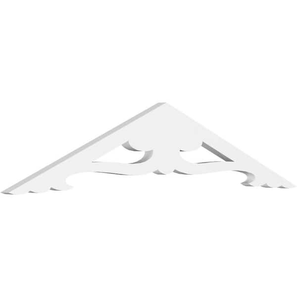 Ekena Millwork 1 in. x 36 in. x 7-1/2 in. (5/12) Pitch Cornelia Gable Pediment Architectural Grade PVC Moulding