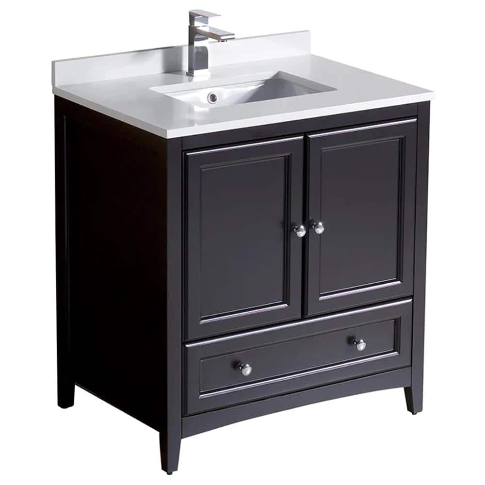 Espresso Engineered Wood 30" Freestanding Single Vanity Base