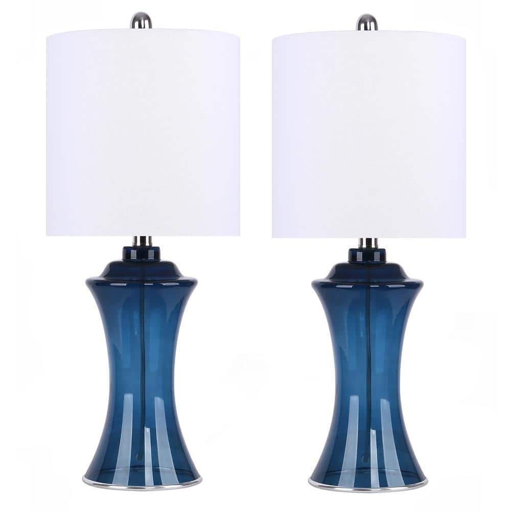 GRANDVIEW GALLERY 24 In Sapphire Blue Glass Table Lamps With Hourglass   Sapphire Blue Grandview Gallery Table Lamps Gt92010 64 1000 