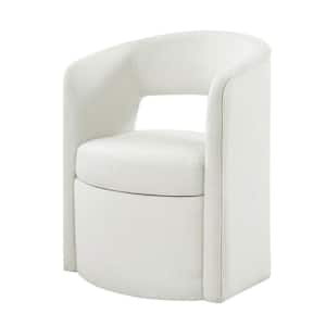 Webster White 25.5 in. W Modern Movable Dining Chair with Storage