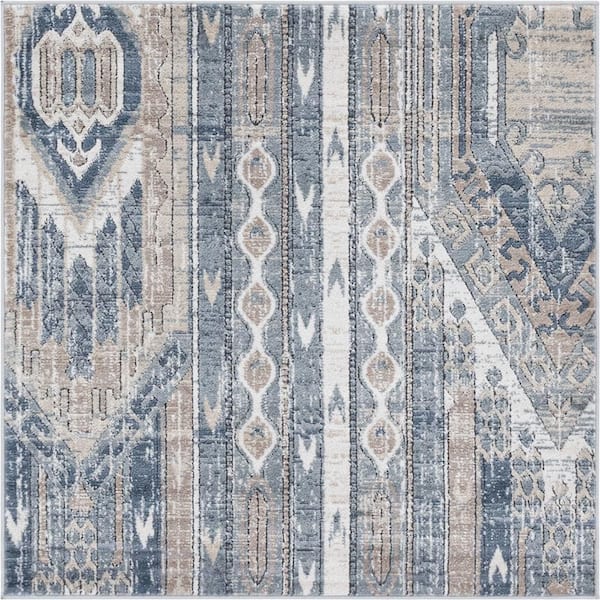 Portland Orford Navy/Tan 4 ft. x 4 ft. Square Area Rug