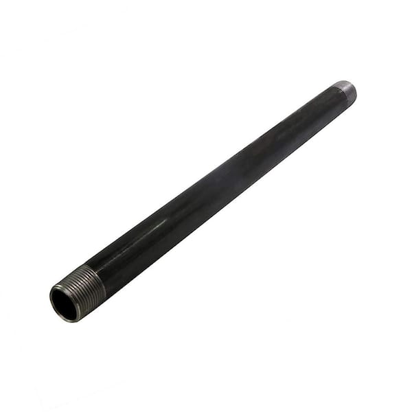The Plumber's Choice 3/8 in. x 1.5 ft. Black Steel Pipe