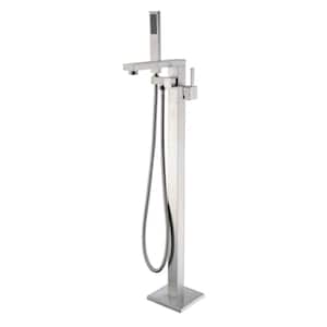 Khone 2-Handle Claw Foot Tub Faucet with Hand Shower in Brushed Nickel