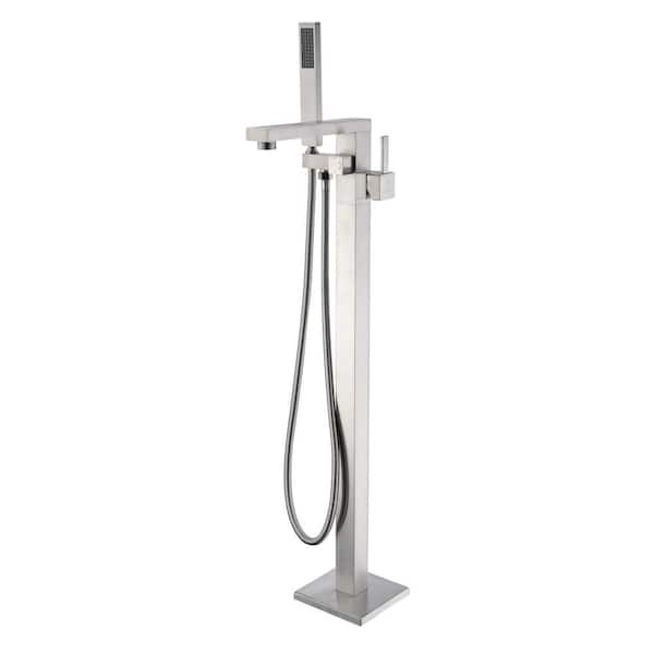 ANZZI Khone 2-Handle Claw Foot Tub Faucet with Hand Shower in Brushed Nickel