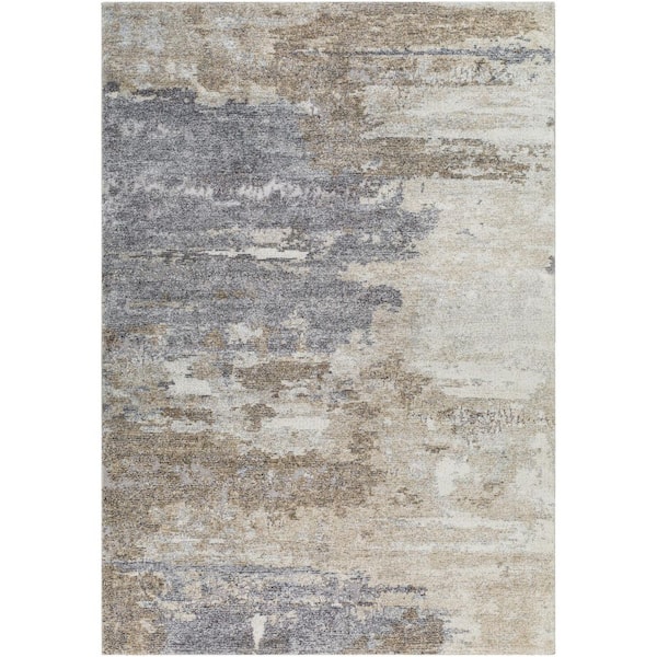 Tuscany Charcoal Modern Abstract 6 ft. 7 in. x 9 ft. 6 in. Area Rug