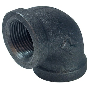 1/2 in. Black Malleable Iron 90 Degree FPT x FPT Elbow Fitting
