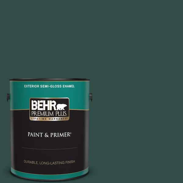 BEHR PREMIUM PLUS 1 gal. #ECC-51-3 Hidden Forest Semi-Gloss Enamel Exterior Paint & Primer