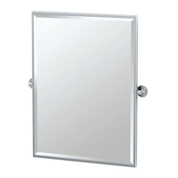 Gatco Cafe 25 in. W x 33 in. H Framed Rectangular Beveled Edge Bathroom Vanity Mirror in Chrome