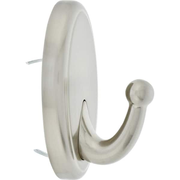 High & Mighty Decorative Oval Hook Metal in Satin Nickel (15 lb. - Pack)