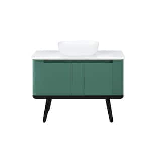 Contrell 40 in. W x 18 in. D Vanity in Spring Green with Cultured Marble Vanity Top in Grey with White Basin