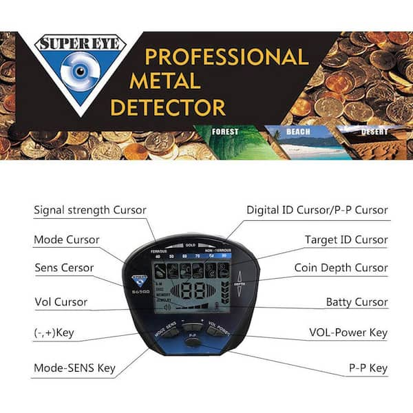 SuperEye Adjustable Metal Detector MD6500 - The Home Depot