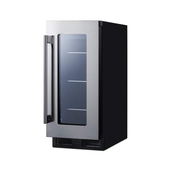 15 in. 2.3 cu. ft. Mini Fridge with Glass Door in Black, ADA Compliant