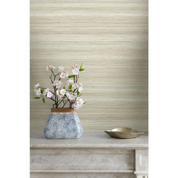 60.75 sq. ft. Rice Meiya Embossed Vinyl Unpasted Wallpaper Roll