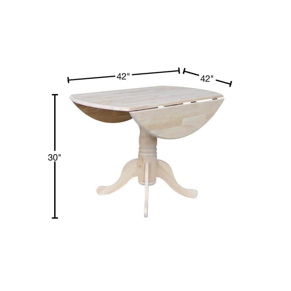 44.5" Round Extendable Wood Dining Table in Contemporary Style