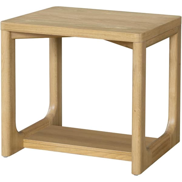 Livabliss Cora Modern End Table, Light Brown, 22 in. H x 24 in. W x 18 in. D