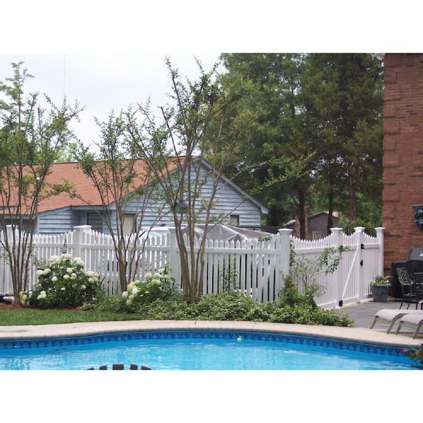 Weatherables Richmond 4 ft. W x 4 ft. H White Vinyl Picket Fence Gate