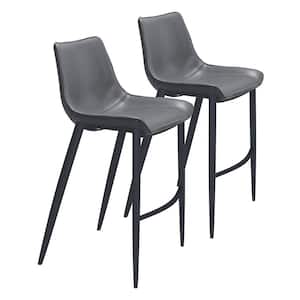 Magnus Dark Gray 100% Polyurethane Bar Chair - (Set of 2)