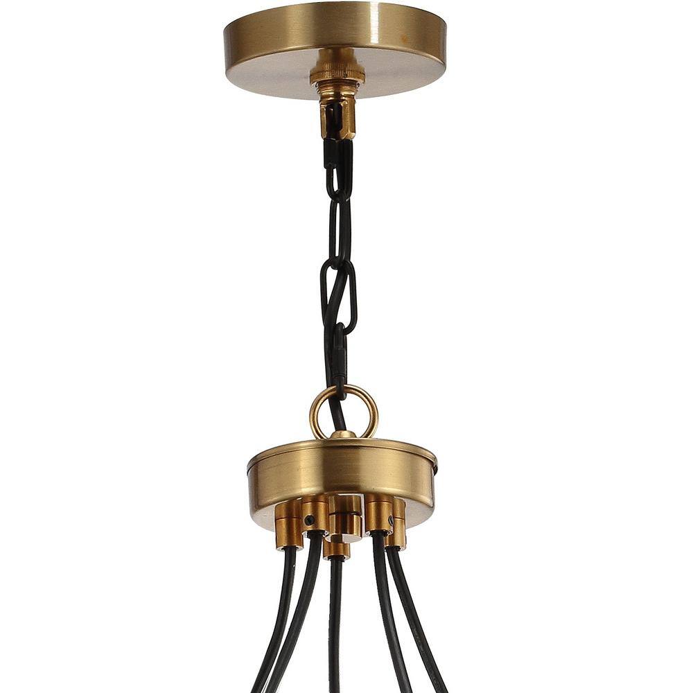 Markle 22" Matte Black & Brass Gold 5-Light LED Chandelier