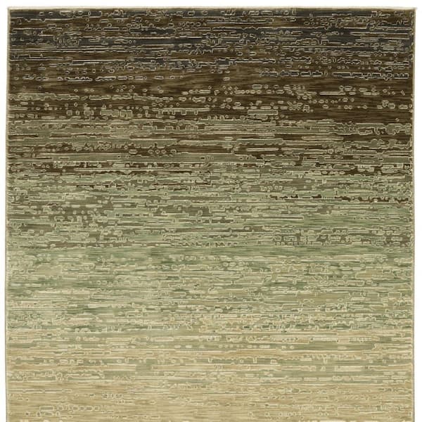 8 X 11 Beige, Blue Abstract Washable Area Rug Runner Rug