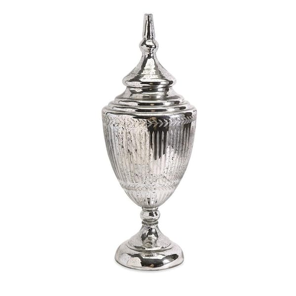 Filament Design Lenor 28.5 in. Silver Mercury Glass Lidded Urn