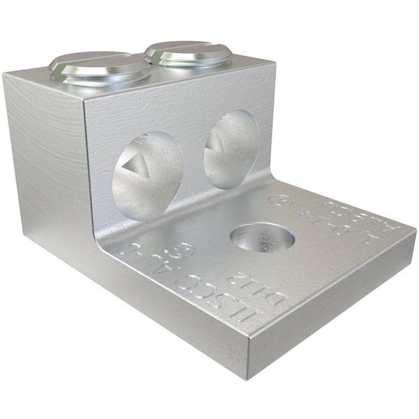 ILSCO Aluminum Mechanical Lug, Conductor Range 1/0-14, 2 Ports, 1 Hole, 1/4 in. Bolt Size (4-Pack)