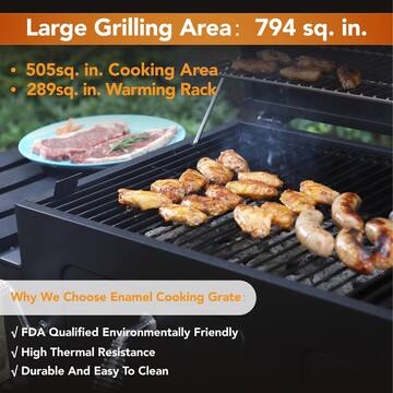 Heavy-duty Outdoor Barrel Charcoal Grill in Black