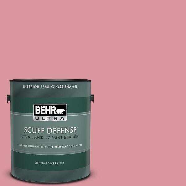BEHR ULTRA 1 gal. #M150-4 Glow Pink Extra Durable Semi-Gloss Enamel Interior Paint & Primer