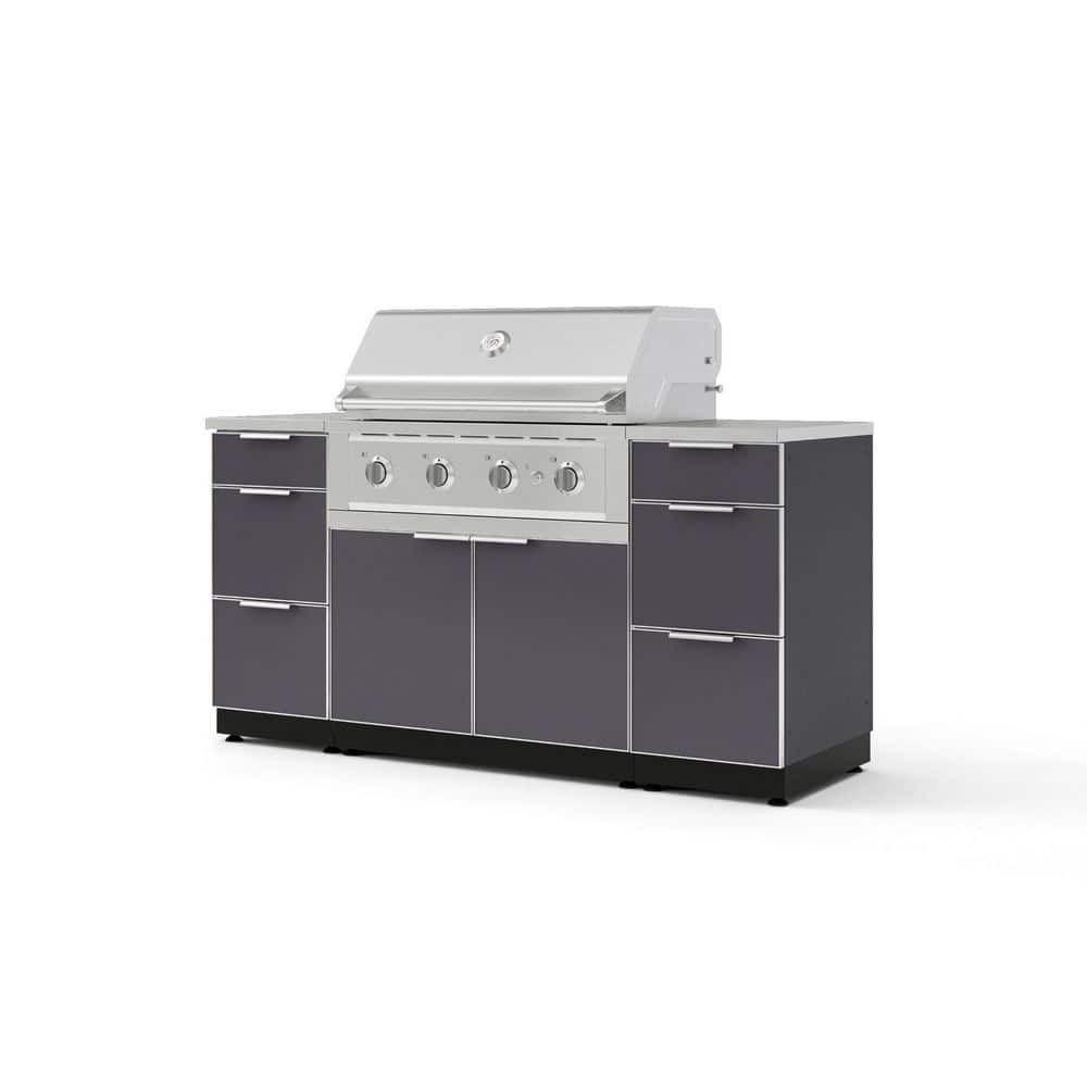 "Outdoor Kitchen 6-Piece 4-Burners Natural Gas Grill Island in Gray w/36"" Performance Grill & Stainless Steel Countertop" price history on PriceWatchPro
