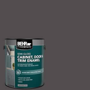 1 gal. #N570-7 Black Elegance Semi-Gloss Enamel Interior/Exterior Cabinet, Door & Trim Paint