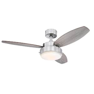 Alloy 42 in. LED Indoor Brushed Nickel Ceiling Fan with Light Fixture