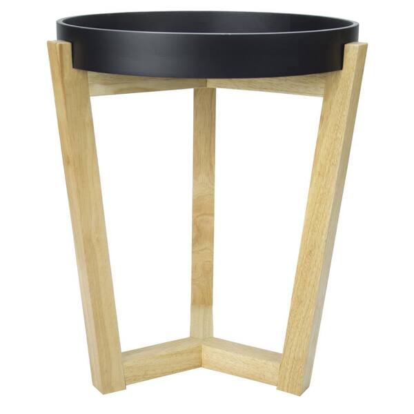 HomeRoots Shelly 20 in. Black Wood End Table