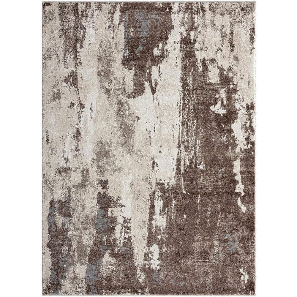 Brown 5 ft. x 7 ft. Abstract Indoor/Outdoor Polypropylene Area Rug