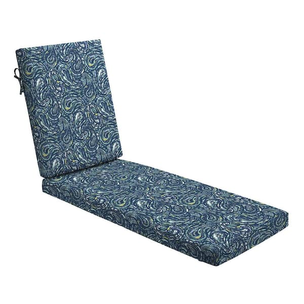 ARDEN Foam Outdoor Chaise Lounge Cushion 21 x 72 Made with ProFoam Rain-Proof Fade Resistant Sapphire Blue Ridge Paisley