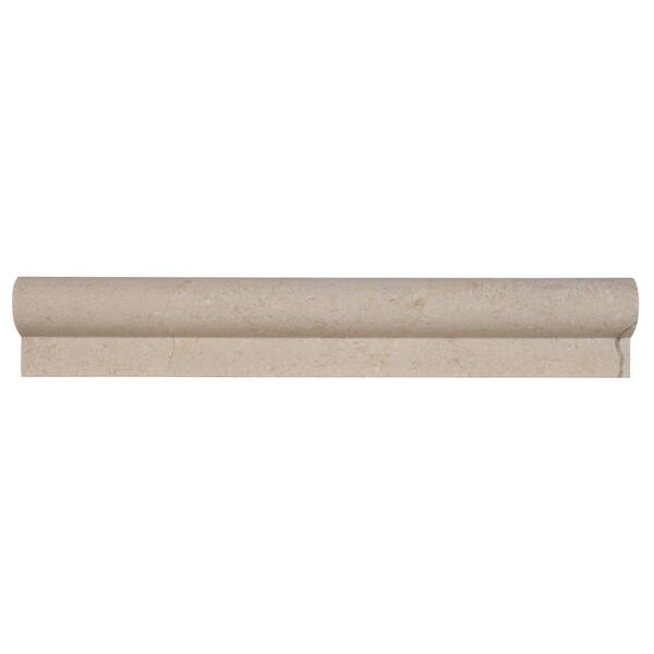 MSI Crema Marfil 2 in. x 12 in. Polished Marble Rail Molding Wall Tile (10 ln. ft. / case)