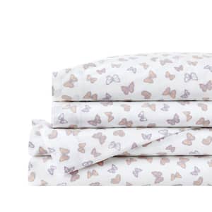 Cotton Butterfly Printed 4-Piece Full Sheet Set